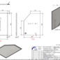 Versandmetall Speciaal - Douchebak van roestvrij staal, douchebodem {R3A} 1,5 mm, binnenafwerking K320, afmetingen inclusief rand: 1040 x 787 mm, hoogte 30 mm, rand rondom 20 mm, 1 afvoer
