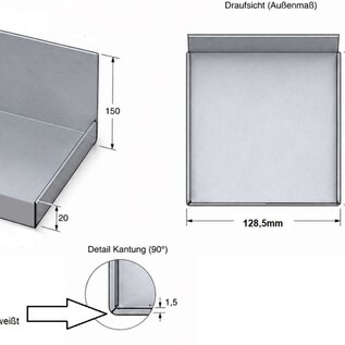 Versandmetall Sonder Deckel aus Aluminium Anthrazit,Blechstärke 1,5mm, Maße nach Skizze