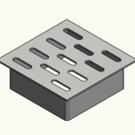 Versandmetall Afdekplaatje voor tegelafvoer, gemaakt van 2 mm roestvrij staal volgens Zg 26060605_10A0301. Voorzien van een 40 mm lange vierkante buis, elektrolytisch gebeitst. Tegelafmetingen: 120 x 120 mm.