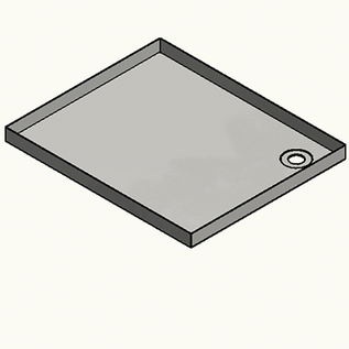 Versandmetall Receveur de douche spécial en acier inoxydable {R1A} 1,5 mm, intérieur finition brossée K320, dimensions 670 x 1100 mm, hauteur 50 mm, 2 orifices de vidange - Copy - Copy
