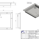 Versandmetall Receveur de douche sur mesure en acier inoxydable {R1/3A-1} 1,5 mm, finition intérieure brossée K320, profondeur 630 mm, largeur 590 mm, 1 orifice d'évacuation pour siphon de 35 mm dans l'angle, hauteur 80 mm, rebord double face (2 côtés 45 mm, 2 côtés 60