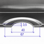 Versandmetall Sonder - Edelstahl Duschwanne, Duschtasse { R3A } 1,5mm , INNEN Schliff K320,  Maße815x521mm ,16 mm umlaufender Rand, Höhe 45mm