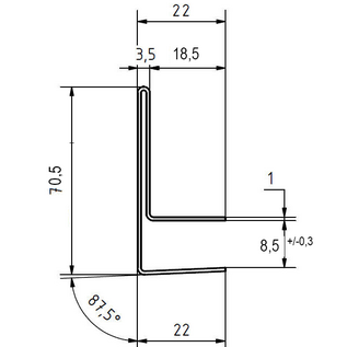 Versandmetall Gouttière en verre inox taille spéciale 14mm 1.4301 grain 320 - Copy