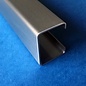 Versandmetall Speciaal klein geborsteld C-profiel, hoogte 20 mm, breedte c = 30 mm, lengte 2000 mm, gemaakt van 1,0 mm dik roestvrij staal, randafmeting g 8 mm, K320