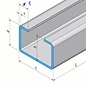 Versandmetall Speciaal klein geborsteld C-profiel, hoogte 20 mm, breedte c = 30 mm, lengte 2000 mm, gemaakt van 1,0 mm dik roestvrij staal, randafmeting g 8 mm, K320