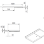 Versandmetall Receveur de douche en acier inoxydable, 2 pièces {R4A}, épaisseur 1,5 mm, finition intérieure K320, dimensions 690 x 1200 mm, hauteur 72 mm, orifice d'évacuation
