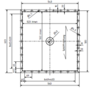 Versandmetall Restposten: Sonder Edelstahl Duschwanne, Duschtasse { R3 }  Nach Zeichnung, 1,5mm, INNEN  Schliff K320, Tiefe  563 mm, Breite 603 mm, Inklusive 20mm Rand, 1Ablaufbohrung in der Mitte,  Höhe 20mm