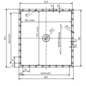Versandmetall Restposten: Sonder Edelstahl Duschwanne, Duschtasse { R3 }  Nach Zeichnung, 1,5mm, INNEN  Schliff K320, Tiefe  563 mm, Breite 603 mm, Inklusive 20mm Rand, 1Ablaufbohrung in der Mitte,  Höhe 20mm