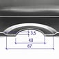 Versandmetall Douchebak van roestvrij staal, douchebodem {R1A} 1,5 mm, geborstelde binnenafwerking K320800 × 650 mm, 1 of 2 afvoergaten, 40 mm hoog