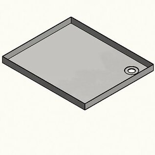 Versandmetall Edelstahl Duschwanne, Duschtasse { R1A } 1,5mm, INNEN  Schliff K320,800 × 650 mm, 1 oder 2 Ablaufbohrungen,40 mm Hoch