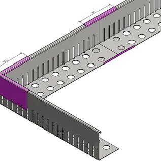 Versandmetall Grindkeringsprofiel Grindprofiel, groot geperforeerd Aluminium hoogte 80 - 120 mm - Copy