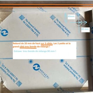 Versandmetall Sonder Edelstahl Duschwanne, Duschtasse { R3A-2} 1,5mm, INNEN Schliff K320, Maße 600 x 700mm,Höhe 50mm,mit einem 20 mm hohen Rand an drei Seiten, 1 Ablauf nach Skizze