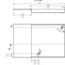 Versandmetall Speciale roestvrijstalen douchebak, 2-delig {R4A}, materiaaldikte 1,5 mm, binnenafwerking K320, afmetingen 754 x 1159 mm, hoogte 79,5 mm, 2 afvoergaten, conform tekening