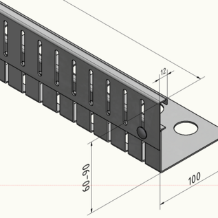 Versandmetall Kiesfangleiste aus Edelstahl 1.4301 Höhenverstellbar 90° gekantet Höhe 60-90mm