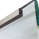 Versandmetall Profilé de bordure en verre en U, en acier inoxydable V4A (316L) de 1,5 mm d'épaisseur, dimensions 28 x 26 x 28 mm (diamètre intérieur 23 mm), longueur 2500 mm