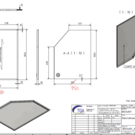 Versandmetall Speciaal - Douchebak van roestvrij staal, douchebodem {R3A} 1,5 mm, binnenafwerking K320, afmetingen inclusief rand: 1050 x 787 mm, hoogte 30 mm, rand rondom 20 mm, 1 afvoer