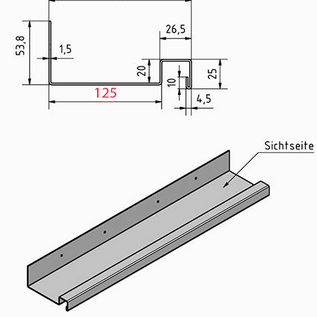 Versandmetall Sonder Edelstahlbord  Küchenregal stabil und edel geschliffen Korn 320. t= 125mm L=  1720mm
