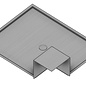 Versandmetall  Speciale roestvrijstalen douchebak, douchebodem {R3A} 1,5 mm, geborstelde binnenafwerking K320, 743 x 726 mm inclusief 20 mm rand, 1 afvoergat, 30 mm hoog, volgens schets
