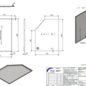 Versandmetall Speciaal - Douchebak van roestvrij staal, douchebodem {R3A} 1,5 mm, binnenafwerking K320, afmetingen inclusief rand: 1050 x 787 mm, hoogte 30 mm, rand rondom 20 mm, 1 afvoer