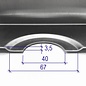 Versandmetall Receveur de douche spécial en acier inoxydable, base de douche {R3A} 1,5 mm, finition intérieure brossée K320, 932 x 1165 mm (bord compris), 2 trous d'évacuation, hauteur 34,5 mm, conforme au schéma