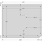 Versandmetall Speciale roestvrijstalen douchebak, douchebodem {R3A} 1,5 mm, geborstelde binnenafwerking K320, 932 x 1165 mm inclusief rand, 2 afvoergaten, 34,5 mm hoog, volgens schets
