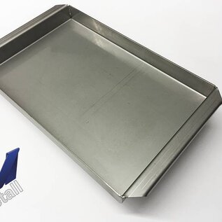 Versandmetall Roestvrijstalen schaal R2 gelast Materiaaldikte 1,5 mm lengte / diepte (a) 300 mm buitengrond K320 - Copy