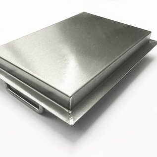 Versandmetall Sonder Edelstahlwanne R2 geschweißt Materialstärke 1,5mm , 300x700mm,Höhe 55mm inkl.2 Bohrungen für M5 Schrauben und Griffen