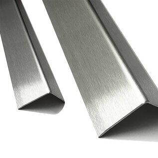 Versandmetall Speciale set van 20 roestvrijstalen hoekprofielen, randbeschermingshoeken, hoekbeschermingsrails, drievoudig gevouwen, gelijke poten 90°, lengte 2190 mm, plaatdikte 1,5 mm, 50 x 50 mm
