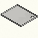Versandmetall Restposten: Edelstahl Duschwanne, Duschtasse { R1 } 1,5mm, INNEN  Schliff K320, axb 600x700mm, 1 Ablaufbohrungen,  Höhe 60mm