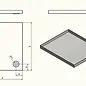 Versandmetall Restposten: Edelstahl Duschwanne, Duschtasse { R1 } 1,5mm, INNEN  Schliff K320, axb 600x700mm, 1 Ablaufbohrungen,  Höhe 60mm