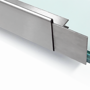 Versandmetall Sonder Edelstahl Glasdach-Regenrinne für 10 mm 1.4301 Korn 320mm  ,Länge 2500mm ,Maß 30mm anstatt 25mm