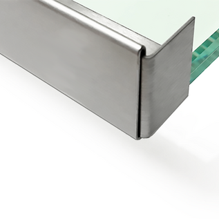 Versandmetall Sonder Edelstahl Glasdach-Regenrinne für 10 mm 1.4301 Korn 320mm  ,Länge 2500mm ,Maß 30mm anstatt 25mm