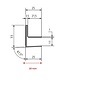 Versandmetall Gouttière spéciale en acier inoxydable pour toiture en verre, grain 1.4301, 320 mm, longueur 2500 mm, diamètre 30 mm au lieu de 25 mm