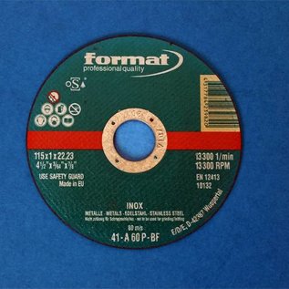 Format 3-delige doorslijpschijf 115 x 1,0 mm (roestvrij staal)