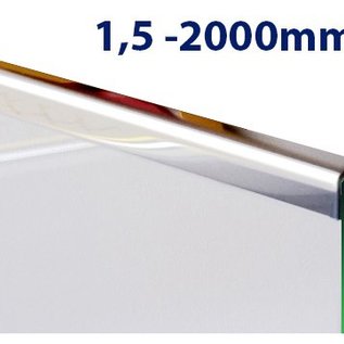 Versandmetall Glas Einfassprofil U-Profil Edelstahl bis Länge 2000mm von 8mm bis 12,52mm Glas