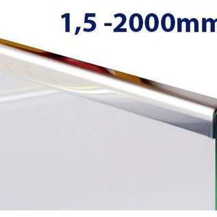 Versandmetall Profil encadrement en U, en acier inoxydable de 1,5mm, longueur 2000mm, pour verre de 8 jusqu'à 12,52mm