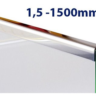 Versandmetall Glas Einfassprofil U-Profil Edelstahl bis Länge 1500mm von 8mm bis 12,52mm Glas