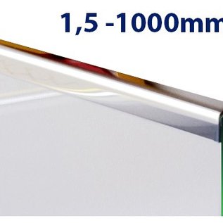 Versandmetall Profil encadrement en U, en acier inoxydable de 1,5mm, longueur 1000mm, pour verre de 8 jusqu'à 12,52mm