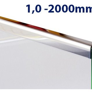 Versandmetall Glasprofiel Glas frameprofiel, U-Profiel, gemaakt van roestvrij Staal, lengtes tot 2000 mm vor Glasdickte van 8 mm tot 12,52 mm