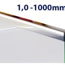 Versandmetall Glasrandprofiel U-Profiel, 1 mm roestvrij Staal, tot met Lengte 1000 mm, Gasdickte van 8 mm tot 12,52 mm