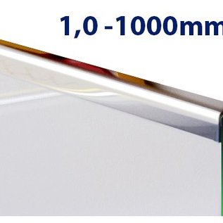 Versandmetall Profil encadrement en U, en acier inoxydable de 1,0mm, longueur 1000mm, pour verre de 8 jusqu'à 12,52mm