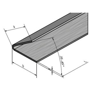 Versandmetall Edelstahlwinkel gleichschenkelig 60° Länge 2500 mm