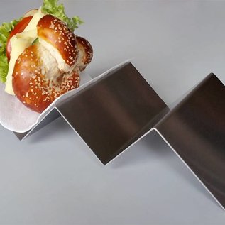 Versandmetall Plateau de hot-dog snack vague aiguisé en acier inoxydable, grain 320 brossé
