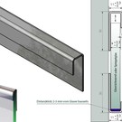 Versandmetall Systéme supports de verre 1mm,  Ensemble d'assemblage a 2 pieces c=11mm, pour verres de 8 jusqu'à 8,52mm