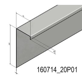 Versandmetall U-Profiel roestvrij Staal Profiel 160714 dickte 1 mm lengte tot maximaal 2000 mm