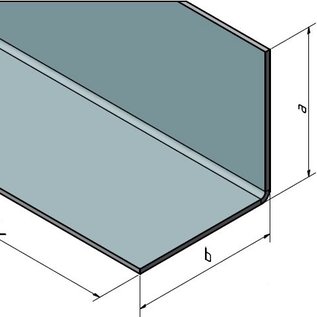 Versandmetall Aluminium hoek gelijkbenig 90° gebogen tot een lengte van 1250 mm