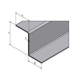Versandmetall Z-Profil aus Edelstahl gekantet bis Höhe c= 30 mm und Länge 1250 mm