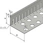 Versandmetall Grindkeringsprofiel Grindprofiel klein met dubbele Bovenrand roestvrij Staal geperforeerd 1.4301 gezet 90°