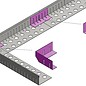 Versandmetall Grindkeringsprofiel Grindprofiel klein met dubbele Bovenrand roestvrij Staal geperforeerd 1.4301 gezet 90°