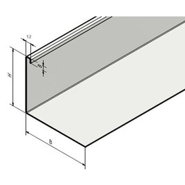 Versandmetall Kiesfangleiste klein ungelocht Edelstahl Höhe 40-75mm